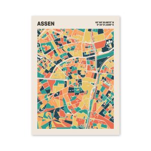 Plattegrond poster Licht Assen mozaiek stl 01 2 | Funky Fellow