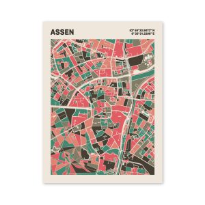 Plattegrond poster Licht Assen mozaiek stl 02 2 | Funky Fellow