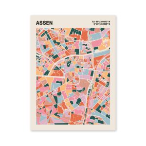 Plattegrond poster Licht Assen mozaiek stl 04 2 | Funky Fellow
