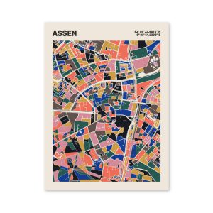 Plattegrond poster Licht Assen mozaiek stl 05 2 | Funky Fellow
