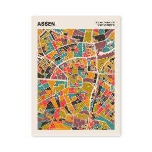 Plattegrond poster Licht Assen mozaiek stl 07 2 | Funky Fellow