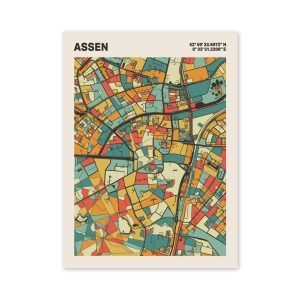 Plattegrond poster Licht Assen mozaiek stl 08 2 | Funky Fellow