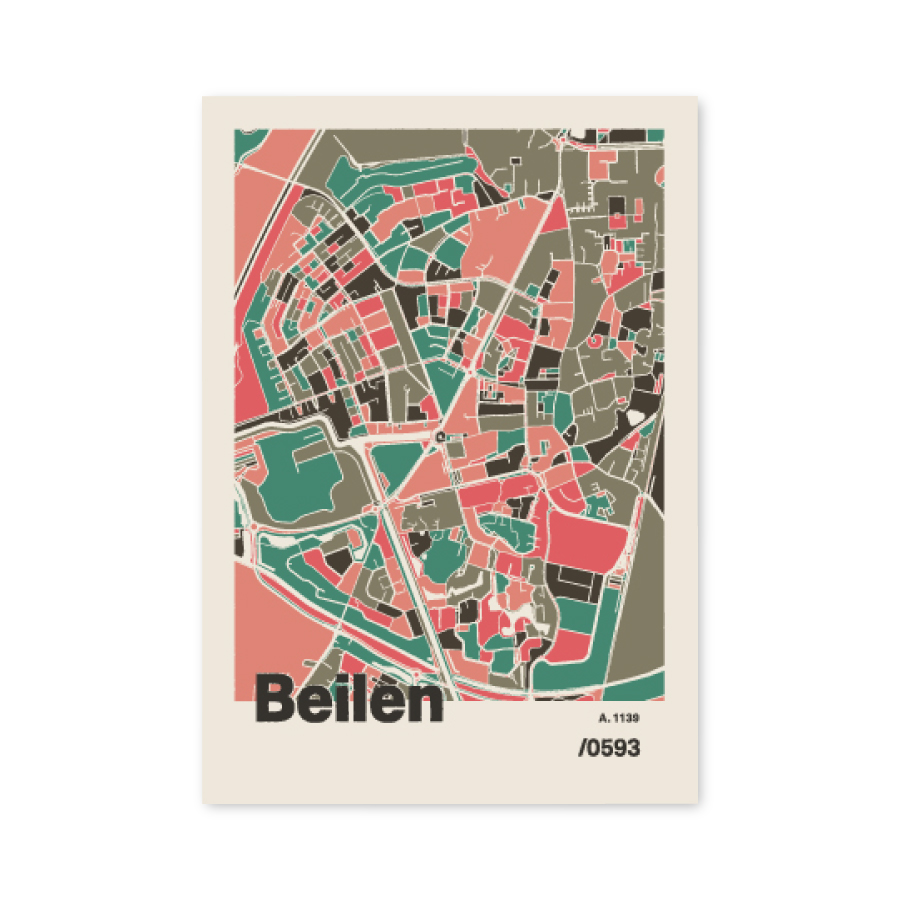 Plattegrond poster Licht Beilen mozaiek stl 02 7 | Funky Fellow
