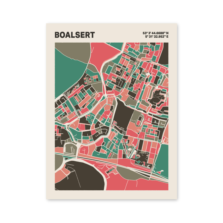 Plattegrond poster Licht Boalsert mozaiek stl 02 6 | Funky Fellow