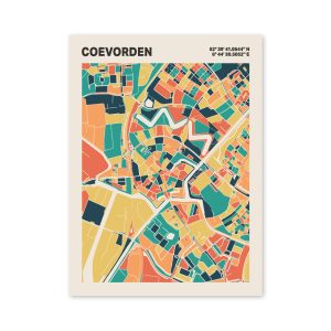 Plattegrond poster Licht Coevorden mozaiek stl 01 1 | Funky Fellow