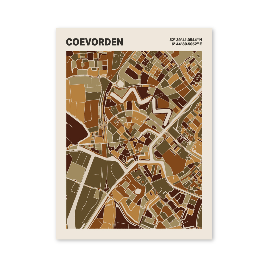 Plattegrond poster Licht Coevorden mozaiek stl 03 1 | Funky Fellow