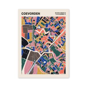 Plattegrond poster Licht Coevorden mozaiek stl 05 | Funky Fellow