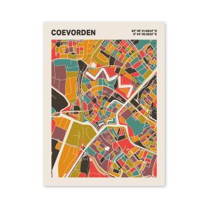 Plattegrond poster Licht Coevorden mozaiek stl 07 | Funky Fellow