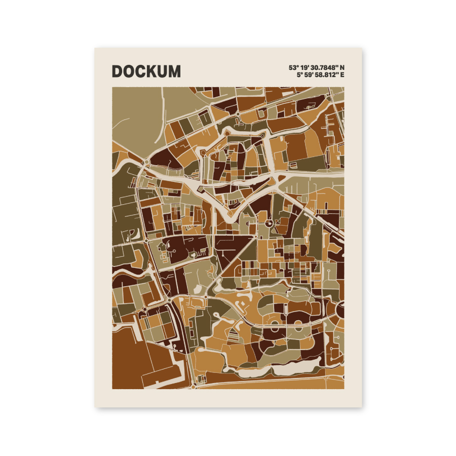 Plattegrond poster Licht Dockum mozaiek stl 03 6 | Funky Fellow