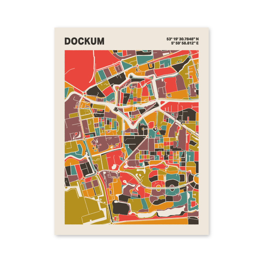 Plattegrond poster Licht Dockum mozaiek stl 07 6 | Funky Fellow