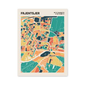 Plattegrond poster Licht Frjentsjer mozaiek stl 01 3 | Funky Fellow