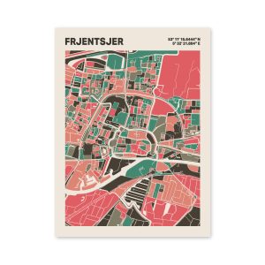 Plattegrond poster Licht Frjentsjer mozaiek stl 02 3 | Funky Fellow