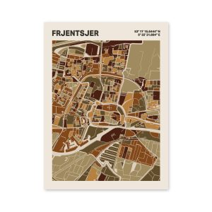 Plattegrond poster Licht Frjentsjer mozaiek stl 03 3 | Funky Fellow
