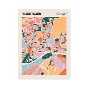 Plattegrond poster Licht Frjentsjer mozaiek stl 04 3 | Funky Fellow