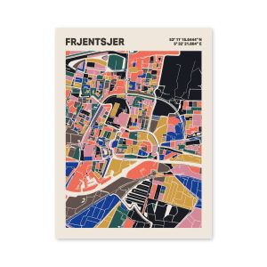 Plattegrond poster Licht Frjentsjer mozaiek stl 05 3 | Funky Fellow