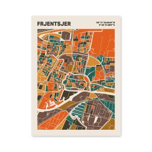 Plattegrond poster Licht Frjentsjer mozaiek stl 06 3 | Funky Fellow