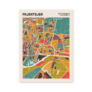 Plattegrond poster Licht Frjentsjer mozaiek stl 07 3 | Funky Fellow