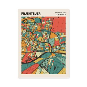 Plattegrond poster Licht Frjentsjer mozaiek stl 08 3 | Funky Fellow