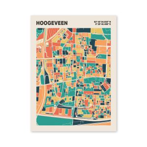 Plattegrond poster Licht Hoogeveen mozaiek stl 01 2 | Funky Fellow