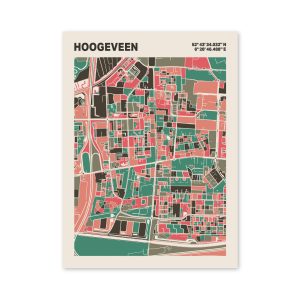 Plattegrond poster Licht Hoogeveen mozaiek stl 02 2 | Funky Fellow