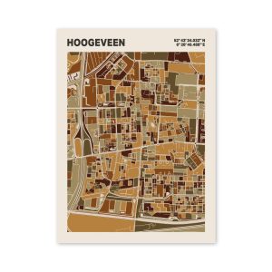 Plattegrond poster Licht Hoogeveen mozaiek stl 03 2 | Funky Fellow