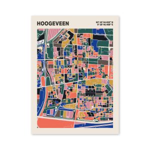 Plattegrond poster Licht Hoogeveen mozaiek stl 05 2 | Funky Fellow