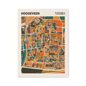 Plattegrond poster Licht Hoogeveen mozaiek stl 06 2 | Funky Fellow