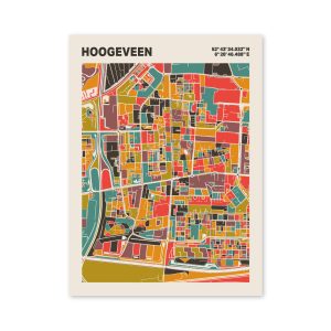 Plattegrond poster Licht Hoogeveen mozaiek stl 07 2 | Funky Fellow