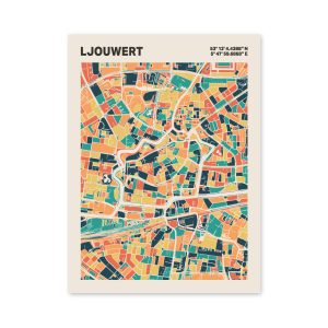 Plattegrond poster Licht Ljouwert mozaiek stl 01 3 | Funky Fellow