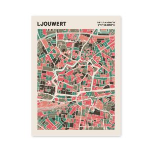 Plattegrond poster Licht Ljouwert mozaiek stl 02 3 | Funky Fellow