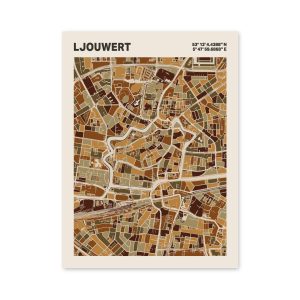 Plattegrond poster Licht Ljouwert mozaiek stl 03 3 | Funky Fellow