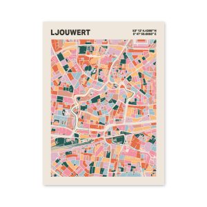 Plattegrond poster Licht Ljouwert mozaiek stl 04 3 | Funky Fellow