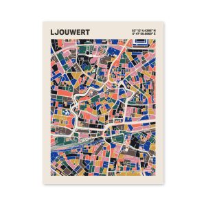 Plattegrond poster Licht Ljouwert mozaiek stl 05 3 | Funky Fellow
