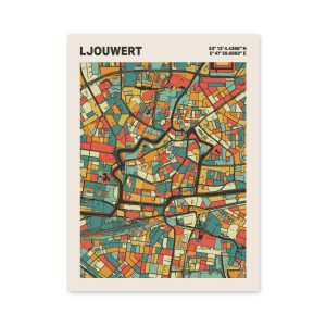 Plattegrond poster Licht Ljouwert mozaiek stl 08 3 | Funky Fellow