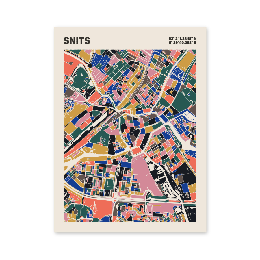 Plattegrond poster Licht Snits mozaiek stl 05 3 | Funky Fellow