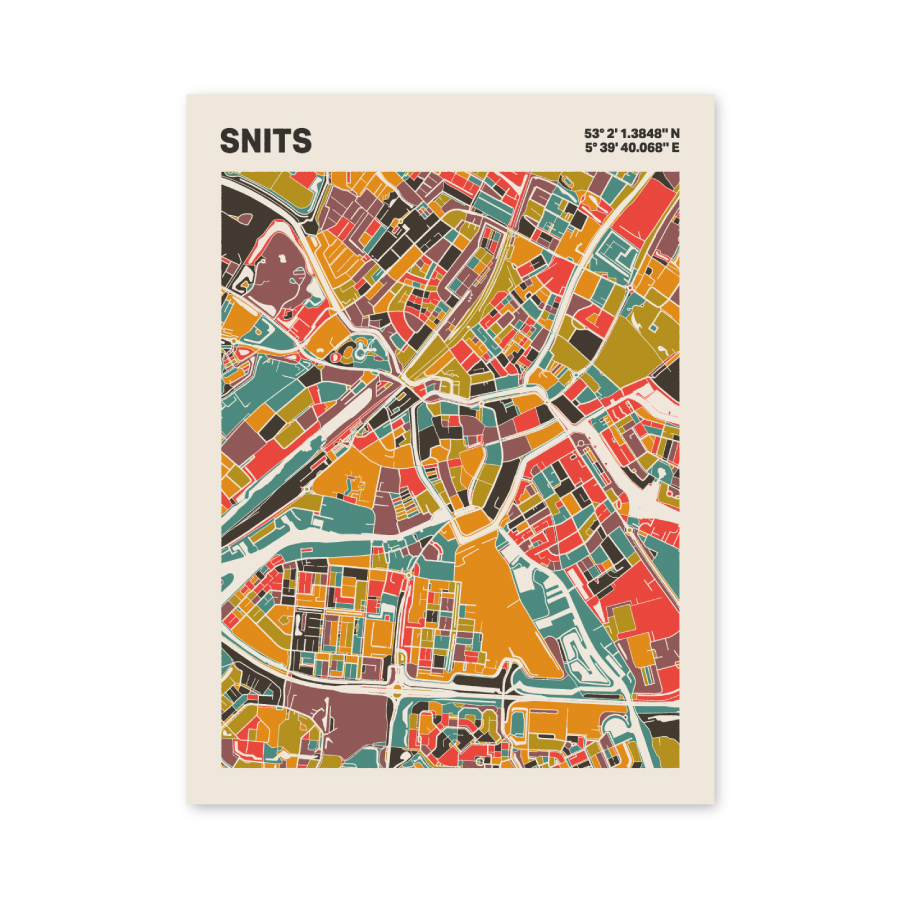 Plattegrond poster Licht Snits mozaiek stl 07 3 | Funky Fellow