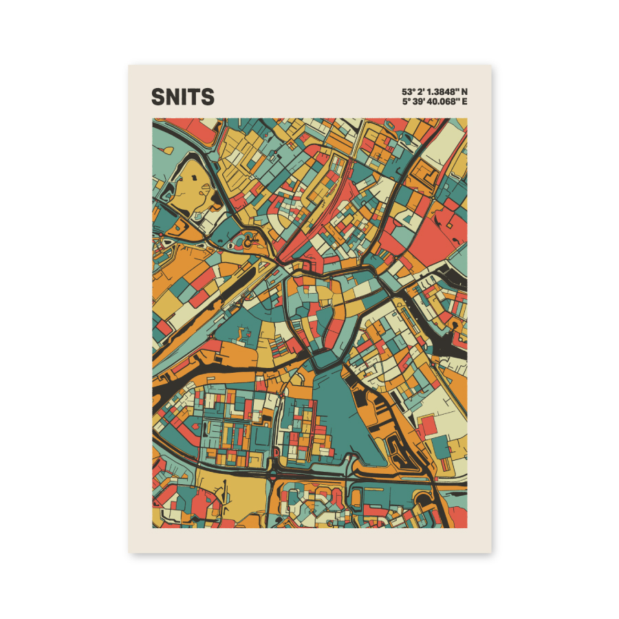 Plattegrond poster Licht Snits mozaiek stl 08 3 | Funky Fellow