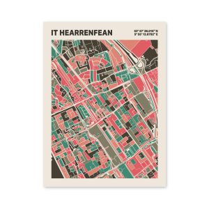 Plattegrond poster Licht it Hearrenfean mozaiek stl 02 3 | Funky Fellow