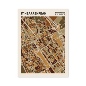 Plattegrond poster Licht it Hearrenfean mozaiek stl 03 3 | Funky Fellow