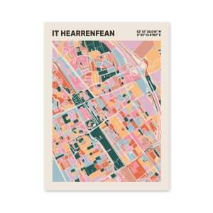 Plattegrond poster Licht it Hearrenfean mozaiek stl 04 3 | Funky Fellow