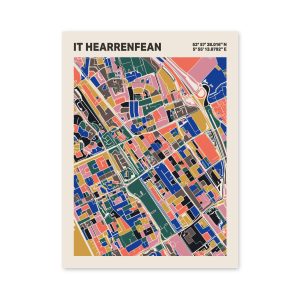 Plattegrond poster Licht it Hearrenfean mozaiek stl 05 3 | Funky Fellow