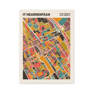 Plattegrond poster Licht it Hearrenfean mozaiek stl 07 3 | Funky Fellow