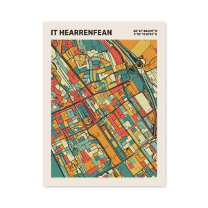 Plattegrond poster Licht it Hearrenfean mozaiek stl 08 3 | Funky Fellow