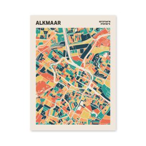Plattegrond poster Licht Alkmaar mozaiek stl 01 mockup poster schaduw 06 | Funky Fellow