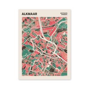 Plattegrond poster Licht Alkmaar mozaiek stl 02 mockup poster schaduw 06 | Funky Fellow