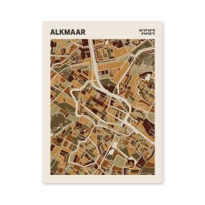 Plattegrond poster Licht Alkmaar mozaiek stl 03 mockup poster schaduw 06 | Funky Fellow