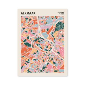 Plattegrond poster Licht Alkmaar mozaiek stl 04 mockup poster schaduw 06 | Funky Fellow