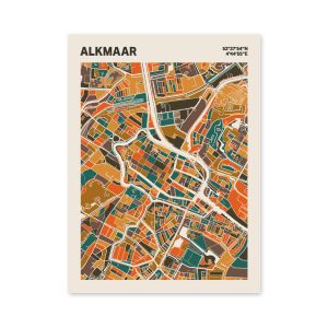 Plattegrond poster Licht Alkmaar mozaiek stl 06 mockup poster schaduw 06 | Funky Fellow