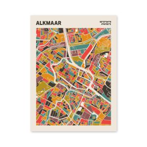 Plattegrond poster Licht Alkmaar mozaiek stl 07 mockup poster schaduw 06 | Funky Fellow