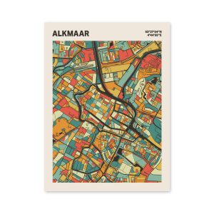 Plattegrond poster Licht Alkmaar mozaiek stl 08 mockup poster schaduw 06 | Funky Fellow